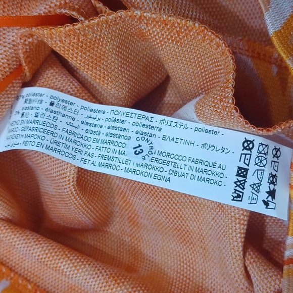 ZARA orange jacquard TOP ONLY Small NEW - Picture 7 of 7